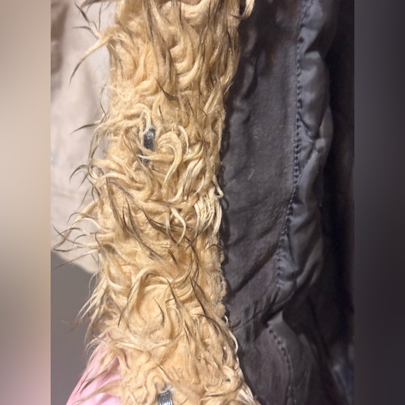 Massini Brown Embroidered suede, leather vintage Jacket with Faux Fur - Picture 10 of 16